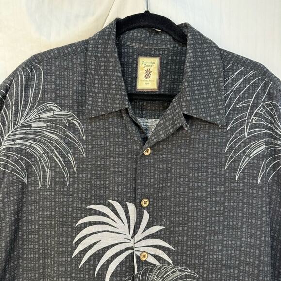 Jamaica Jaxx Hawaiian Button Down Aloha Shirt Men Size Large %100 Silk Tropical - Picture 2 of 9